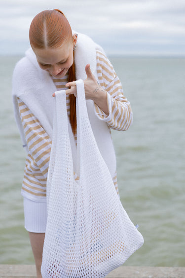 Mare 100% Linen Summer Bag White