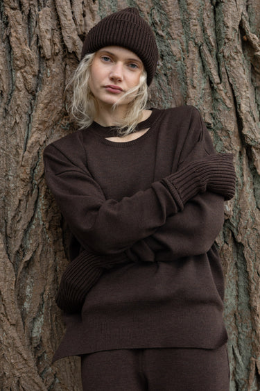 Rotondo 100% merino kepurė Šokoladas