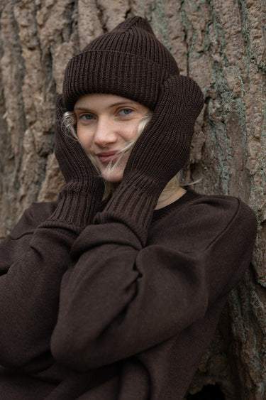 Rotondo 100% merino kepurė Šokoladas